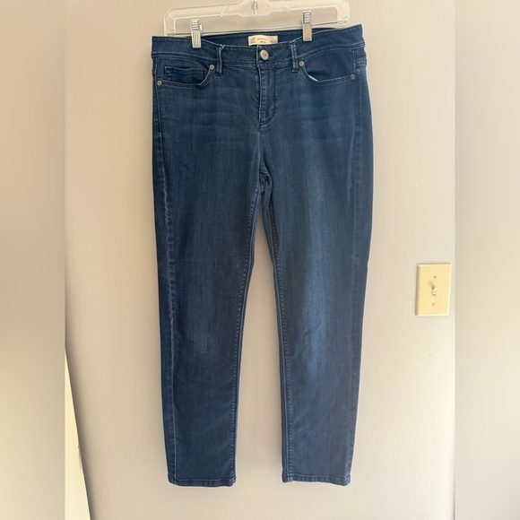 J Jill Denim Authentic Fit Slim Leg Jeans Women’s SZ 8 Blue Midrise Straight - Picture 1 of 11